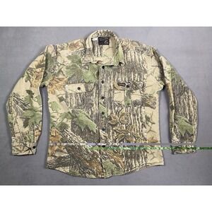 Vintage! Mens Rattlers Brand Realtree Camo Chamois Button Up Shirt Made in USA M